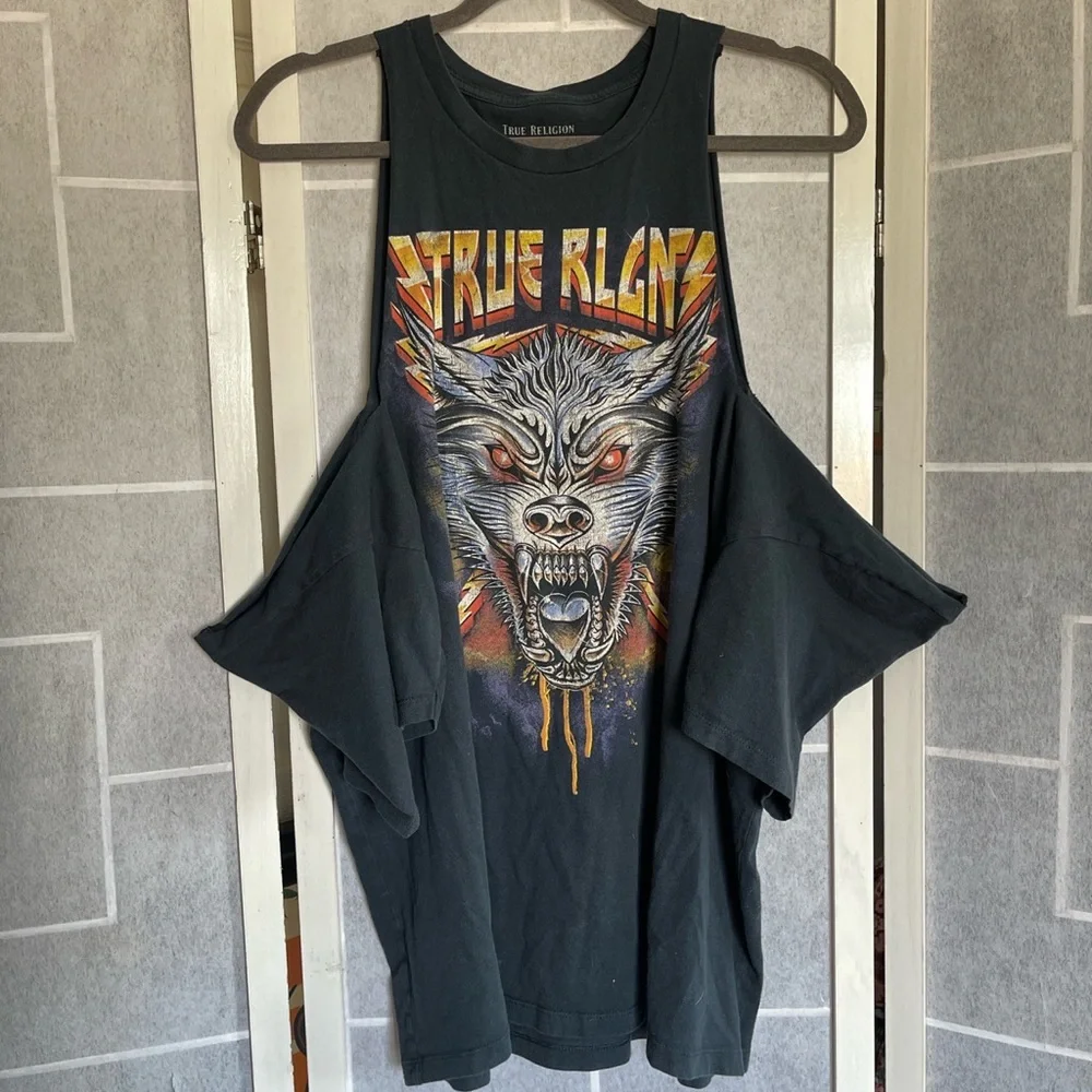 True Religion 80s Wolf Distressed Tshirt🔥 - Picture 2 of 5